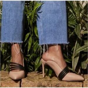 Jessica Simpson Hadriena nude/black mules size 7.5M
